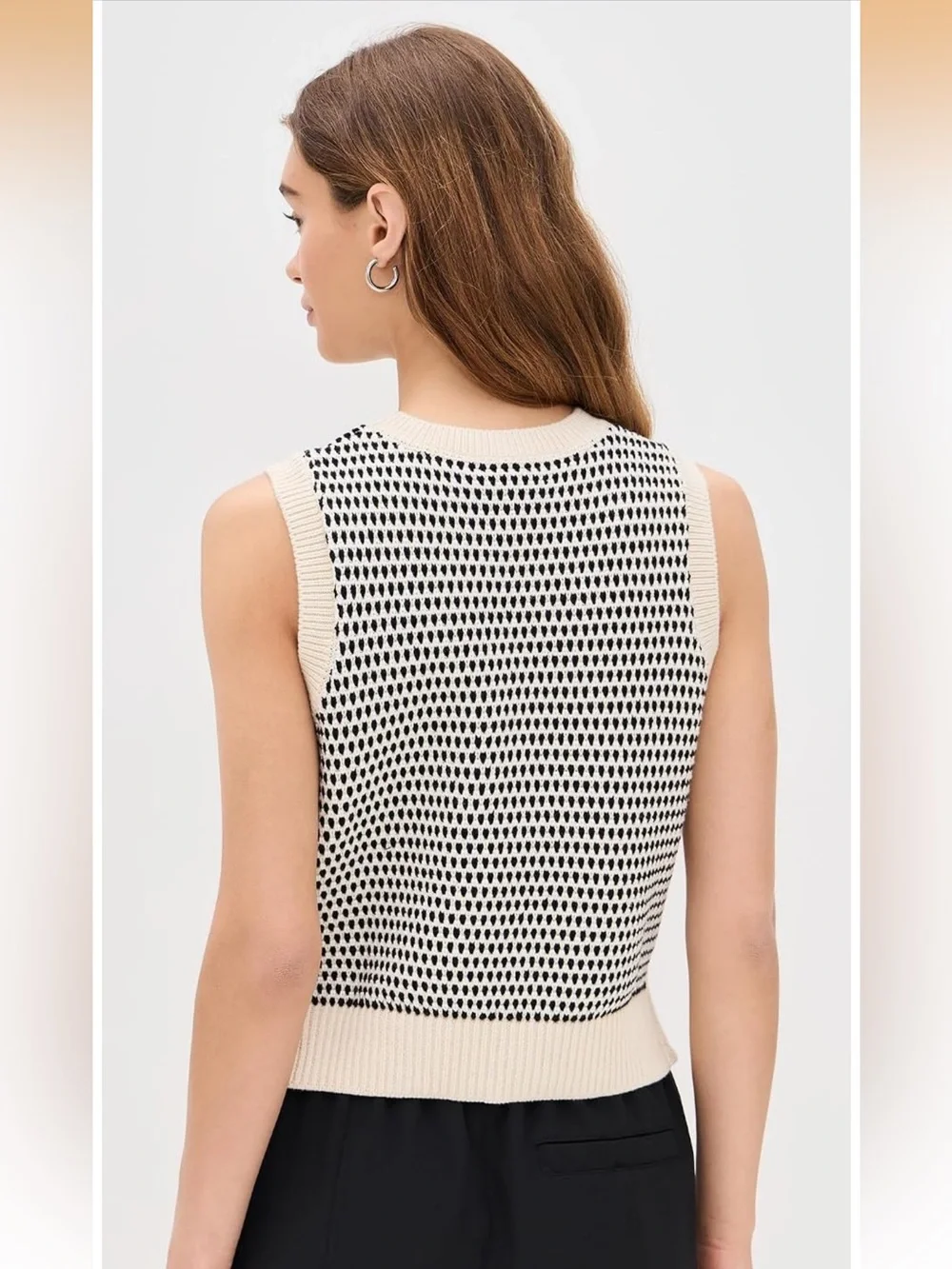 Anthropologie Varley Knowles Textured Knit Sleeveless Sweater Vest Large Birch